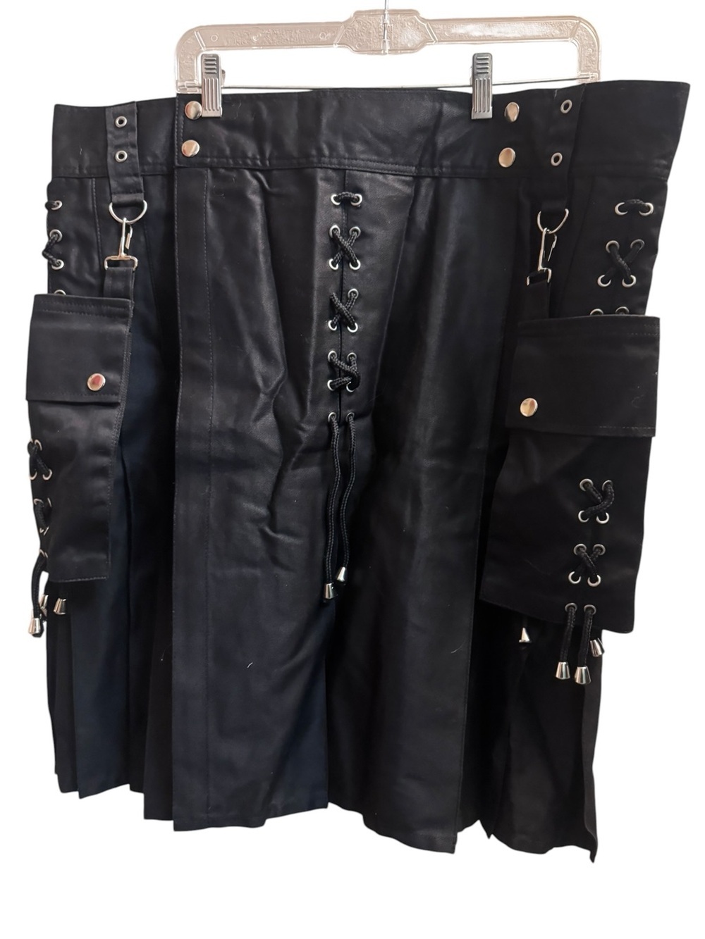 KILT Utility Men's Traditional Scottish Highland Size 34 Black Cargo Tactical